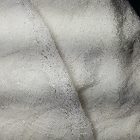 Elie Tahari size 14 white unique lace sequin lace dress. Beautifully lined - Picture 12 of 17